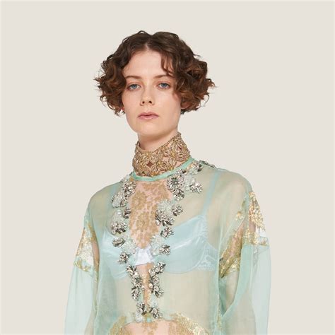 Aqua/gold Chantilly Lace Dress 